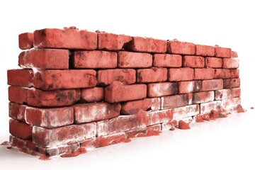Poster - red brick isolated on white background. Generated by AI.
