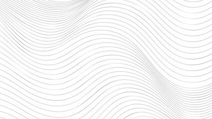 Wall Mural - Minimalistic abstract optical illusion background. Wavy thin lines pattern.