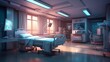 An image of icu room illustration for background presentation template. Ai generative 