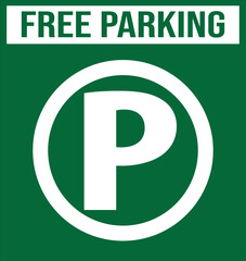 Wall Mural - Free parking sign vector