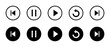 Play, pause, replay, previous, and next track icon vector. Elements for video streaming app