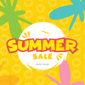 Summer Sale Banner Lettering composition of Summer Vacation stock illustration vector