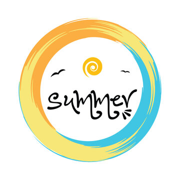 Lettering composition of Summer Vacation stock illustration