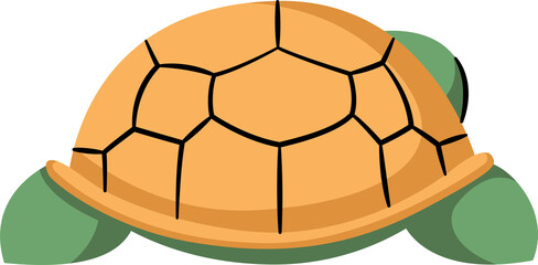 Sticker - Cartoon cute back turtle