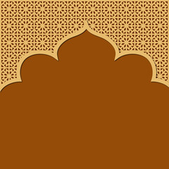 Arabic background with a gold arabic pattern 