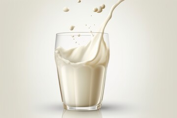 Poster - milk isolated on white background. Generated by AI