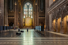 Liverpool, United Kingdom May, 16, 2023 Interior Of The Largest Cathedral In The United Kingdom