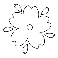 Sakura Flower F Outline