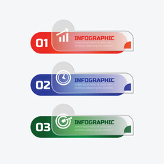 Poster - Three business infographic element glassmorphism design vector