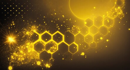 Wall Mural - bee glow particle design. elegant wavy vector abstract background ai generative