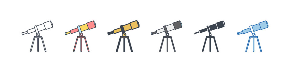 Telescope icon symbol template for graphic and web design collection logo vector illustration