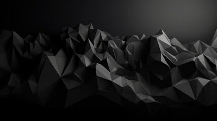 Poster - Black low poly background or screensaver. AI generative.