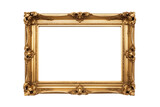 Fototapeta  - Antique Gold Frame on Transparent Background. AI
