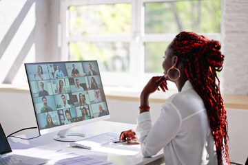 Poster - African Woman Video Conference Business Call