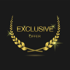 Wall Mural - exclusive offer golden laurel wreath label