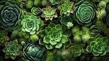 A Cluster Of Green Succulents Arranged In An Intricate Pattern Generative AI
