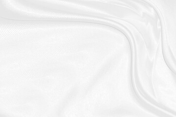 white silk textured cloth background,Closeup of rippled satin fabric with soft waves.