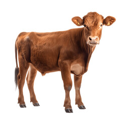 brown cow, png file. Transparent Background with generative ai