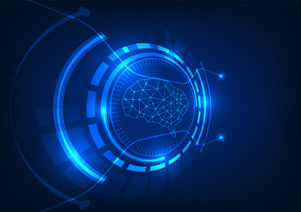 Poster - Brain technology background It is an intelligent computer technology that acts to process and command just like the human brain is a modern innovation. working with electronic systems
