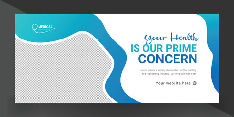 Wall Mural - Medical Facebook Cover Template Design