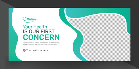 Wall Mural - Medical Facebook Cover Template Design