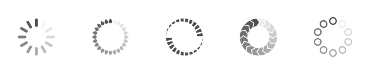 Fototapete - download sign set. load icons set. load system. data load. loading bar. froze computer. vector stock