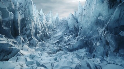 Wall Mural - Unforgiving chilly surface of ice sheet. Creative resource, AI Generated