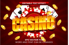 3D casino theme editable vector text effect