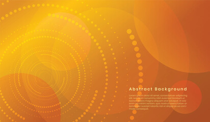 Wall Mural - Abstract orange background with dot circles. Vector illustration