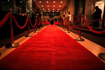 a luxurious red carpet for vip guests, generative ai.