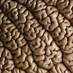 Close-up of a human brain texture. (AI-generated fictional illustration)
