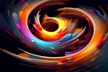 Aufkleber -  A digital illustration of abstract shapes and forms interconnecting and radiating energy, representing the flow and balance of clear energy in the universe.  Generative AI technology.