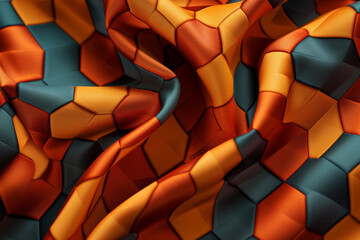 Aufkleber - A series of geometric-inspired textile designs, with patterns ranging from simple grids to intricate tessellations, offering a variety of options for interior decor.  Generative AI technology.