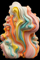 Poster - An abstract ceramic sculpture with organic and fluid shapes, showcasing the tactile and three-dimensional qualities of clay . Generative AI technology.