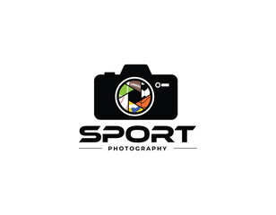 Wall Mural - Simple Sport Photography Service Business Logo Design Template