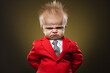© sam - Angry baby wearing red business suit studio shot