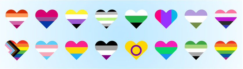 Wall Mural - set of pride flag icons 