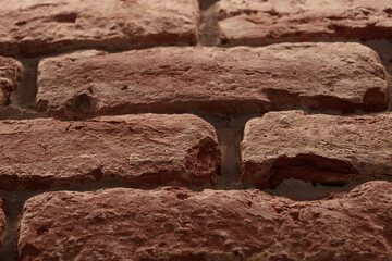 Wall Mural - Detail shot of brick wall made from old bricks as a interior design