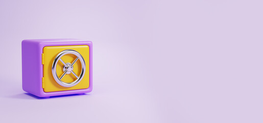 Poster - Purple and yellow safe deposit box