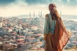 Turk woman turkish city. Generate Ai
