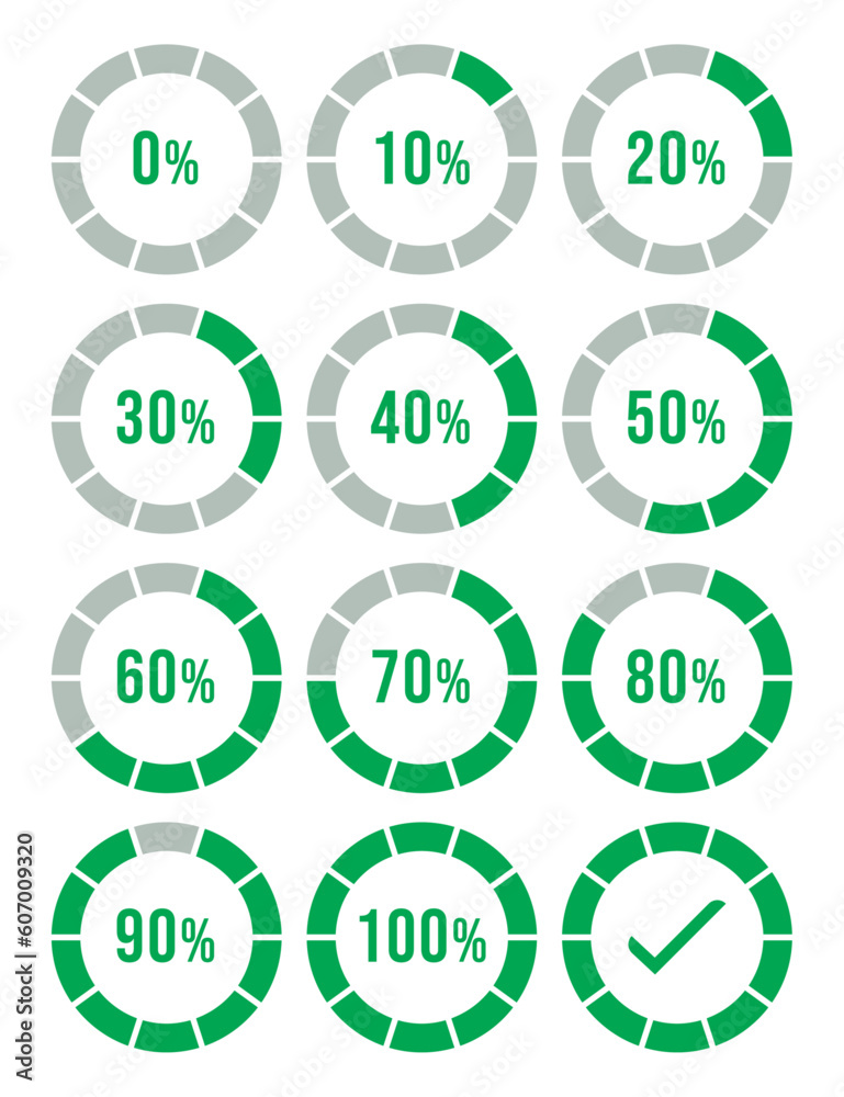 Circle loading and circle progress collection. Set of circle percentage ...