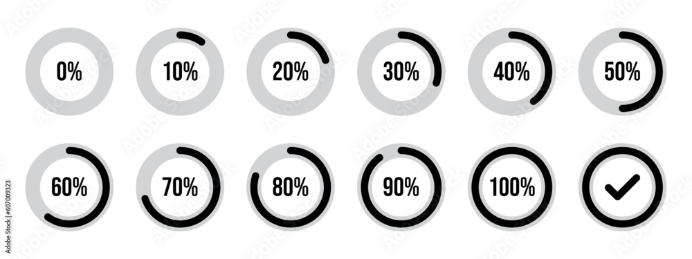 Vector de Stock Circle loading and circle progress collection. Set of ...