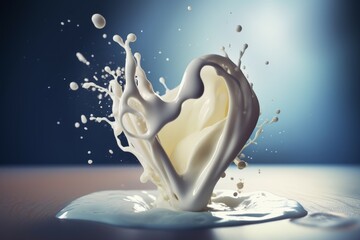 Poster - White heart milk. Generate Ai