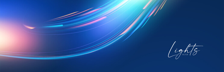 Canvas Print - motion striped light effect with fluid color. abstract shining wave background. magic screen design