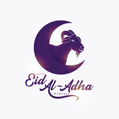 Eid Al Adha mubarak with cute sheep animal, The holiday occurs after the culmination of the annual Hajj. Feast of the Sacrifice. 