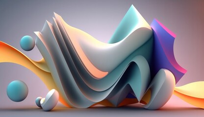 Wall Mural - Abstract 3D Background, Generative AI