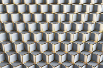 Wall Mural - Creative cubes pattern background. Landing page concept. 3D Rendering.