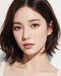 © Chris - Portrait of beautiful japanese women with white background by generative AI