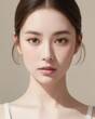 Portrait of beautiful japanese women with white background by generative AI