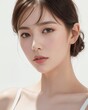 © Chris - Portrait of beautiful japanese women with white background by generative AI
